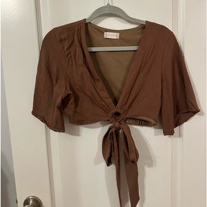 altar’d state brown flare crop